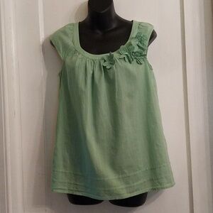 ANN TAYLOR LOFT WOMEN Sleeveless Mint Green  Blouse     Size XS